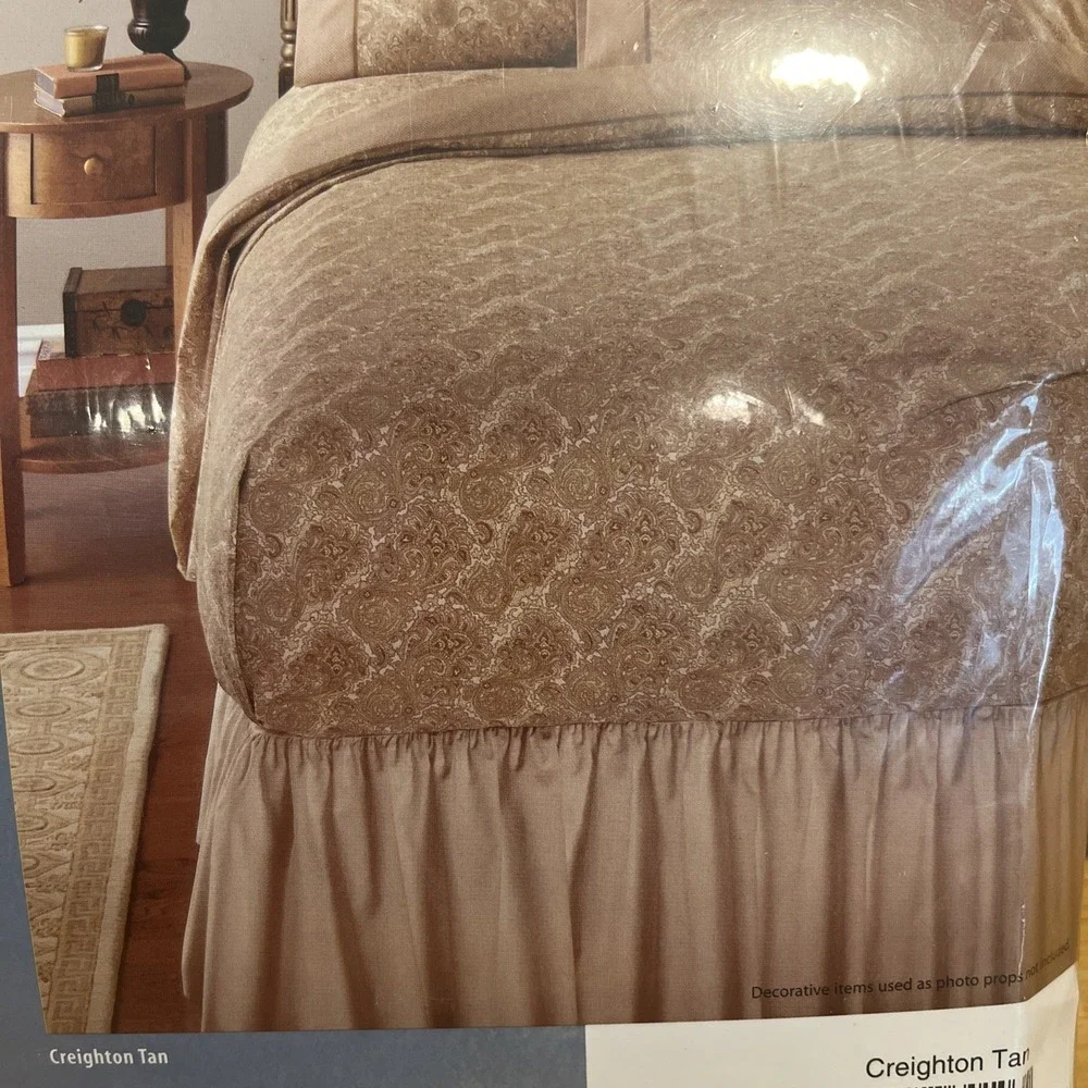 MainStays Twin Sheet Set Creighton Tan 200 TC FLORAL SHEETS‎ Pink Tan Paisley